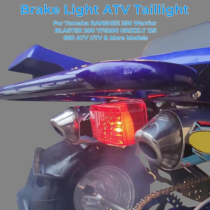 WIKIBB Brake Light ATV Taillight Include Bracket Compatible with Yamaha BANSHEE 350 Warrior BLASTER 200 YFS200 GRIZZLY 125 660 ATV UTV & More Models - Image 3